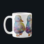 Caneca De Café Duck named Rainbow<br><div class="desc">The Lucky Charms they are a group of very lucky and cute Friends of Animals with beautiful and colorful patterns spreading luck as they go along the road of happy life journey. Hi I'm a Duck from the universe of luck and my name is Rainbow just like the lucky Rainbow...</div>