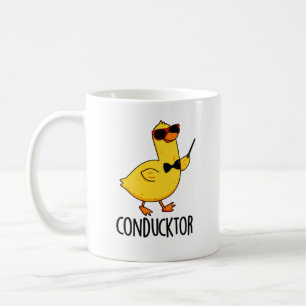 Caneca De Café Duck Pun, Condutor de Música Engraçado de Con-duck