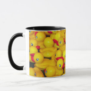 Caneca de café ducky de borracha do teste padrão