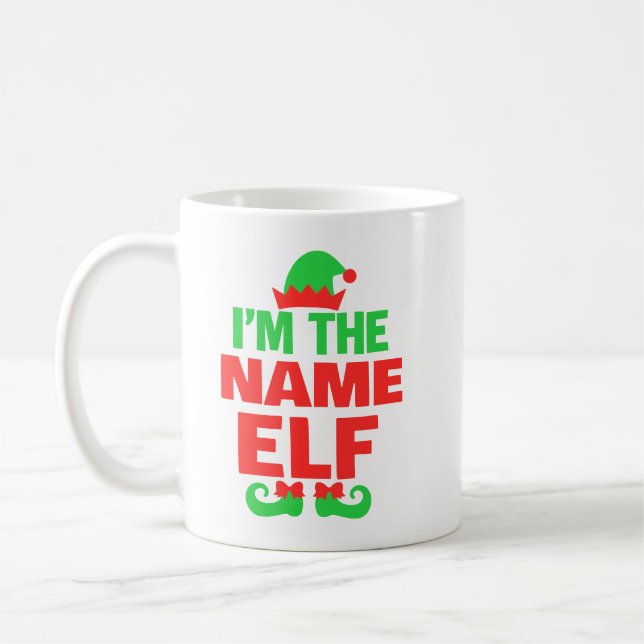 Caneca De Café Duende de Natal Personalizado (Esquerda)