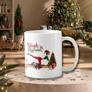 Caneca De Café Duende de Natal Pilates Reformer
