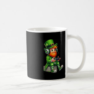Caneca De Café Duende de Video Game Dia de São Patrício Gamer Cri