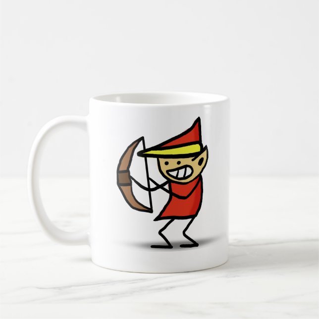 Caneca De Café Duende do fogo do Doodle do feiticeiro 101 (Esquerda)
