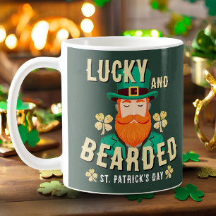 Caneca De Café Duende Sortudo e Barbudo do Dia de São Patrício