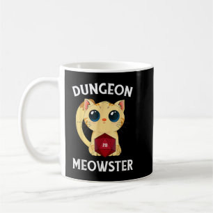 Caneca De Café Dungeon Meowster Funny-Nerdy Cat D20 RPG Fantasy G