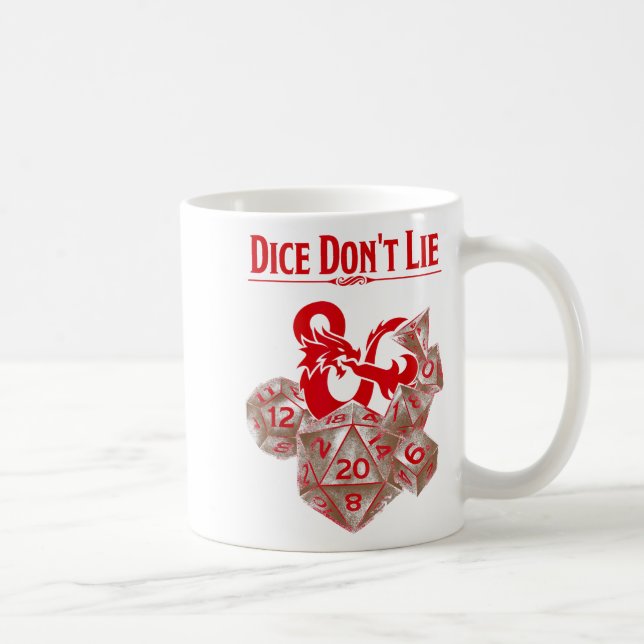 Caneca De Café Dungeons &amp; Dragons Red Dice Don't Lie  (Direita)