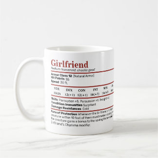Caneca De Café Dungeons & Dragon Namorada Stat Mug