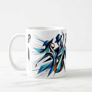 Caneca De Café Duo Musical Abstrato Arte