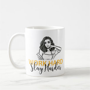 Caneca De Café Duro de trabalho mais duro - Motivação