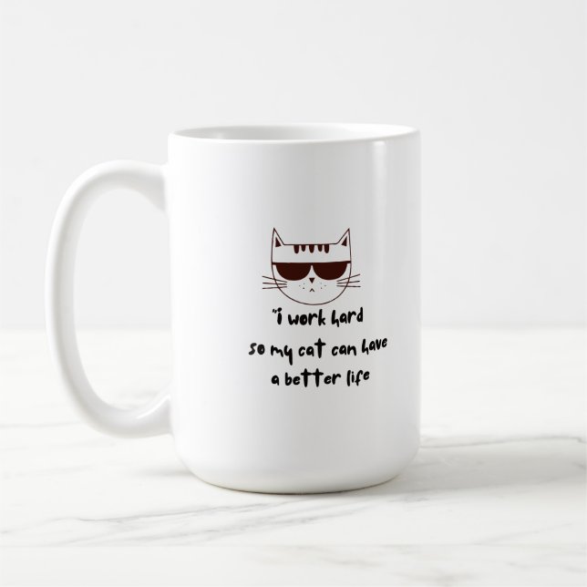 Caneca De Café Duro de Trabalho para Meu Gato (Esquerda)