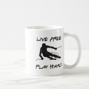 Caneca De Café Duro Gratuito Brincadeiro Com Esqui Ao Vivo - Esca