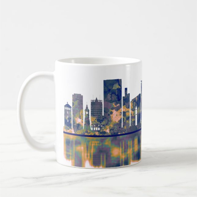 Caneca De Café Dusseldorf Skyline (Esquerda)