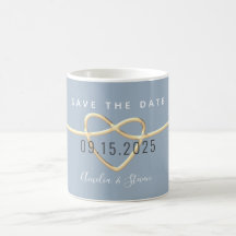 Dusty Blue Weding Save the Date Coffee Mug