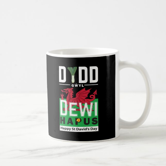 Caneca De Café Dydd Gil Dewi Hapus Feliz Rua Dia 7 (Direita)