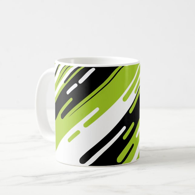 Caneca De Café Dynamic Diagonal Striped Abstract Design (Frente Esquerda)