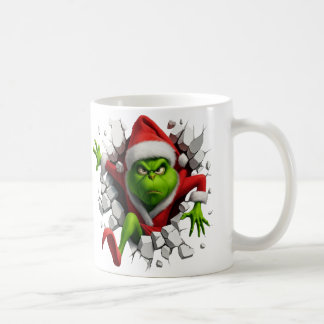 Caneca De Café Dynamic Grinch With Festive Design Breaking wall