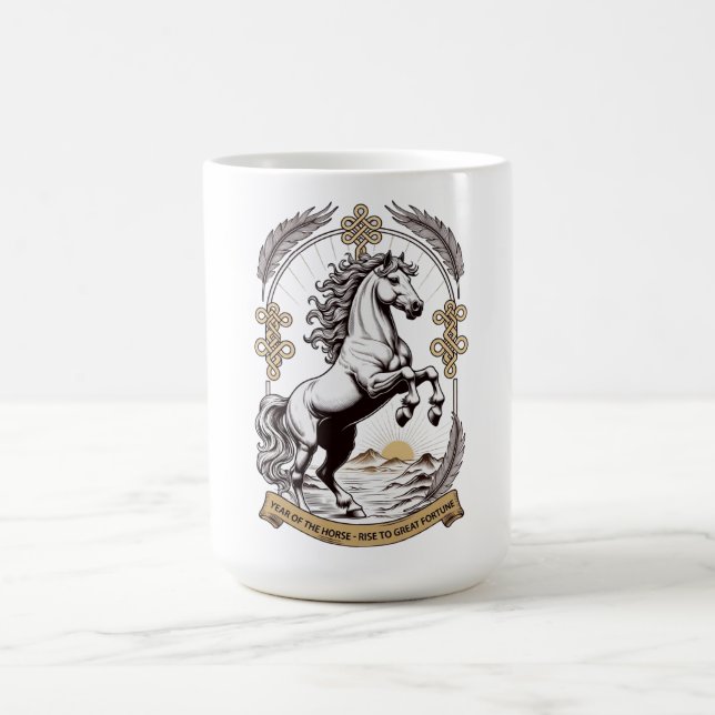 Caneca De Café Dynamic Horse Emblem, Chinese New Year Gift (Centro)