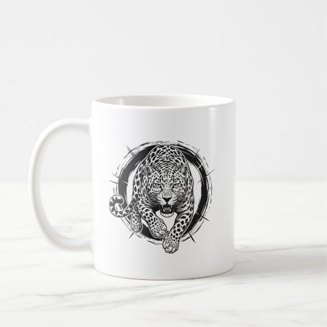 Caneca De Café Dynamic Leopard / Jaguar Attack Coffee Mug - Bold  (Esquerda)