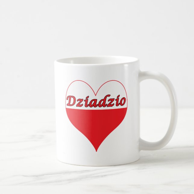 Caneca De Café Dziadzio Polonês Heart (Direita)