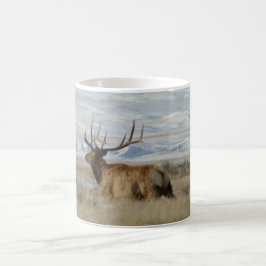 Caneca De Café E22 Touro Elk Snowy Colinas