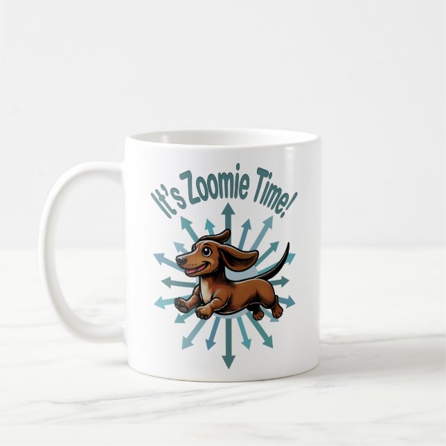 Caneca De Café É a Hora do Zoomie Dachshund (Esquerda)