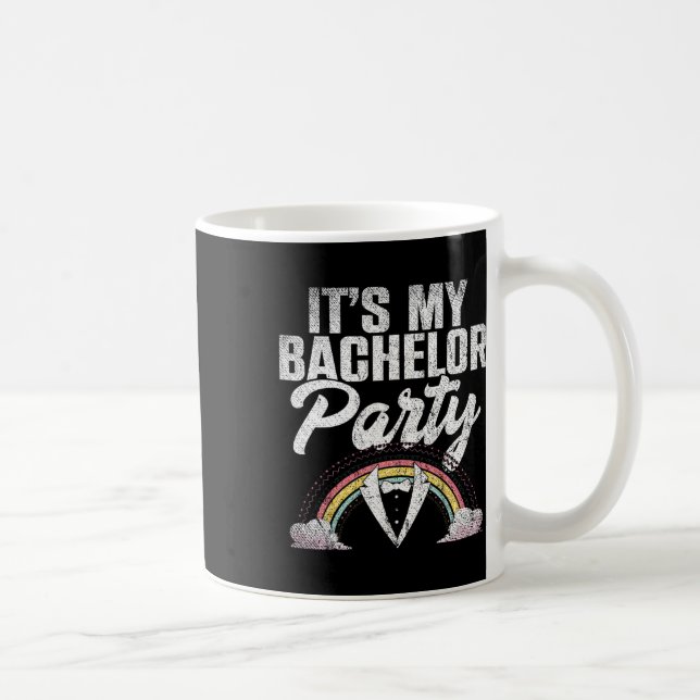 Caneca De Café É a Minha Despedida de Solteiro Arco-íris Noivo En (Direita)