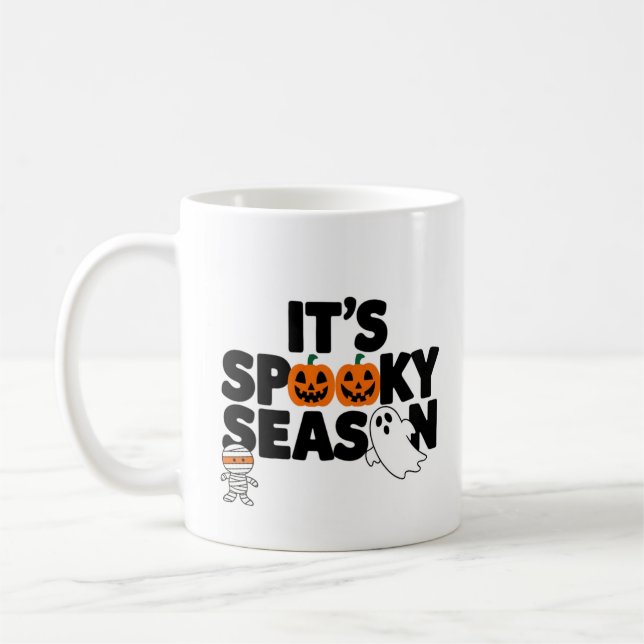 Caneca De Café É a temporada assustadora, design fofo (Esquerda)