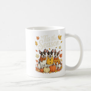 Caneca De Café É a Temporada Terrier de Rato Outono Abóbora Cacho