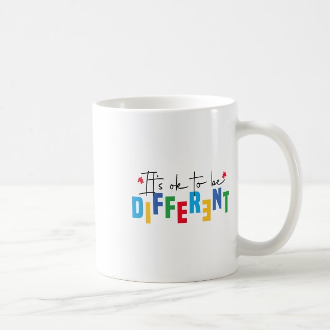 Caneca De Café É bom ser diferente na conscientização do autismo (Direita)