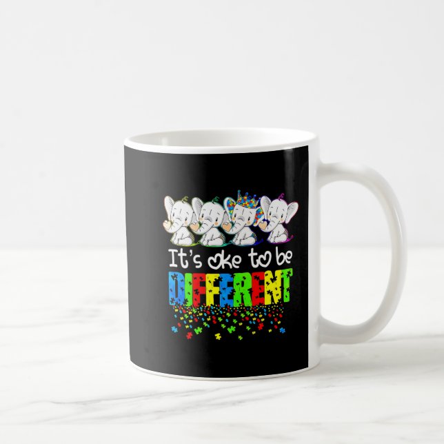 Caneca De Café É bom ser diferente, sabendo do Autismo de Elefant (Direita)