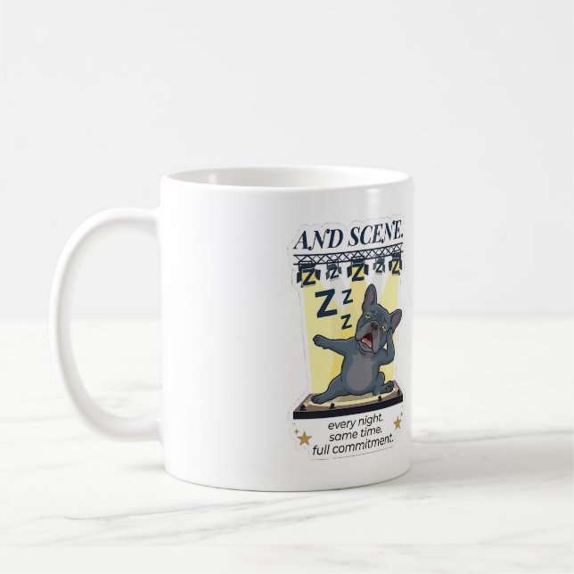 Caneca De Café E Cena Cachorro Bulldog Francês Engraçado (Esquerda)