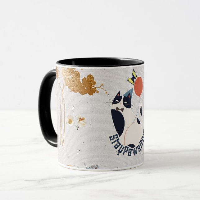 Caneca de Café e Chá Celebração do Gato Smoking (Frente Esquerda)