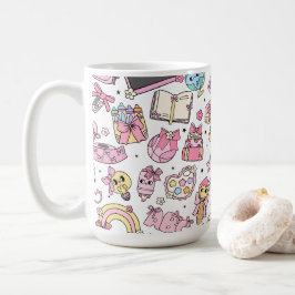 Caneca de café e chá temática de escola fofa