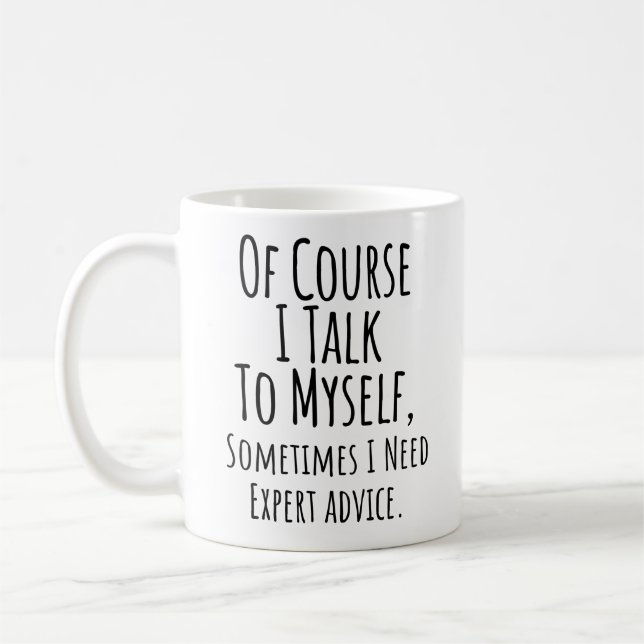 Caneca De Café é claro que eu falo comigo mesmo, às vezes preciso (Esquerda)