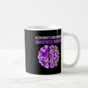 Caneca De Café E Consciência Cerebral Mês Fita Roxa