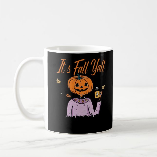 Caneca De Café É Fall Y’all Engraçado (Esquerda)