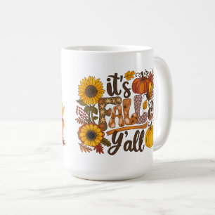 Caneca De Café É Fall Ya'll Dog-Themed Mug