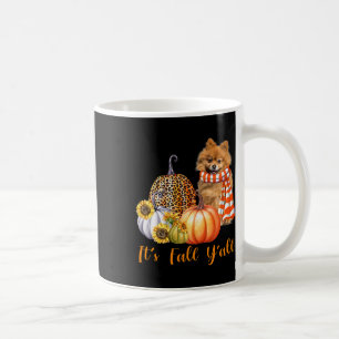 Caneca De Café É Fall Y'all Pomeranian Dog Leopard Pumpkin Fal