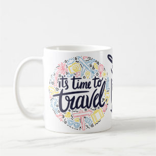 Caneca De Café É hora de Viagem-Viagem-Lover