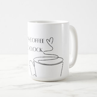 Caneca De Café É hora do café caneca arte minimalista linha desig