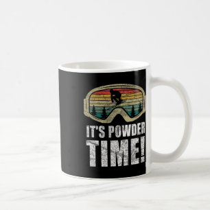 Caneca De Café É hora do pó divertido esquiando na neve freestyle