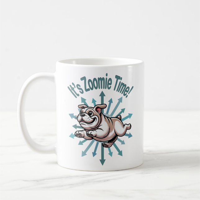Caneca De Café É Hora do Zoomie Bulldog (Esquerda)