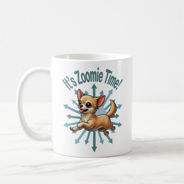 Caneca De Café É hora do Zoomie Chihuahua (Esquerda)