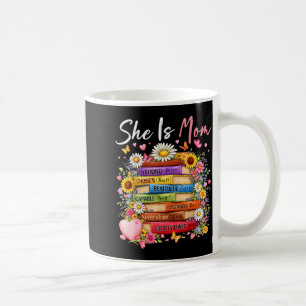 Caneca De Café É mãe versículos da bíblia livros florais cristãos