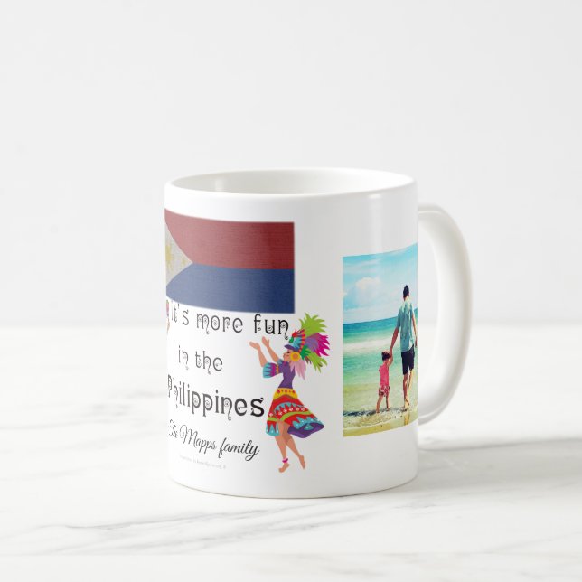 Caneca De Café É mais divertimento nas Filipinas - família (Frente Esquerda)