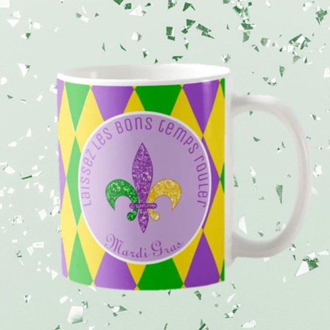 Caneca De Café É Mardi Gras! Deixe os bons tempos rolar muito (Criador carregado)