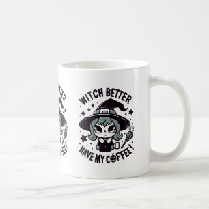 Caneca De Café É melhor a bruxa tomar o meu café Halloween