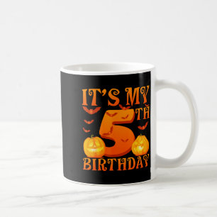Caneca De Café É Meu 5º Aniversário Abóboras 5 Anos de Idade Hall