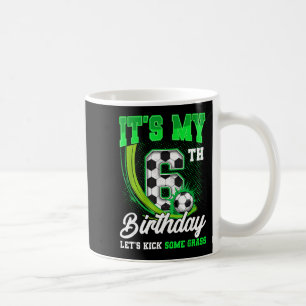 Caneca De Café É Meu 6º Aniversário de Futebol Menino Engraçado 6