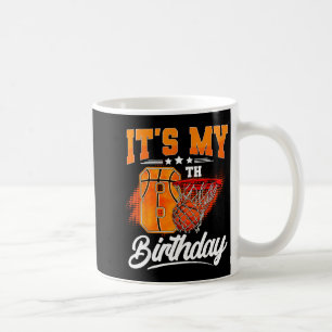 Caneca De Café É Meu 8º Aniversário Menino Basquete 8 Anos Bday
